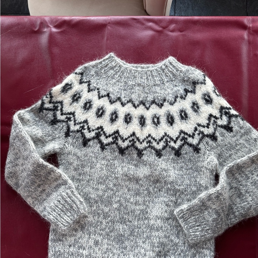 Grey, Black, (soft) White womens wool sweater